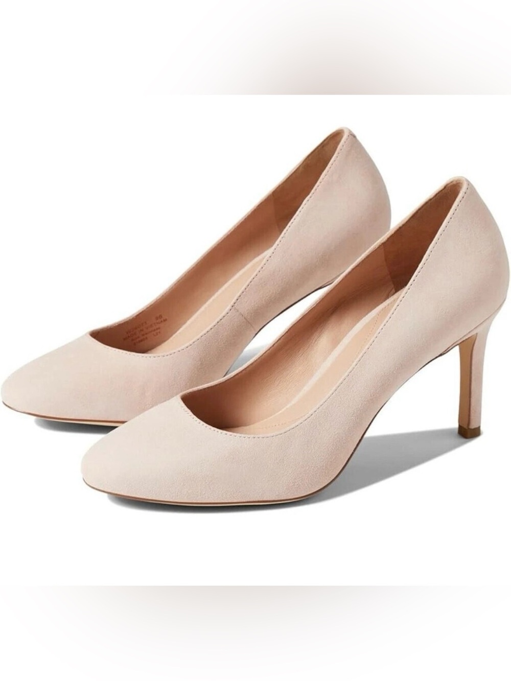 NWOT Size 7 Cole Haan Blush Pink Suede Mid-Heel Pumps